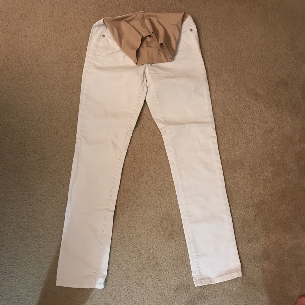 Loft Maternity Straight Leg White Jeans Size 0